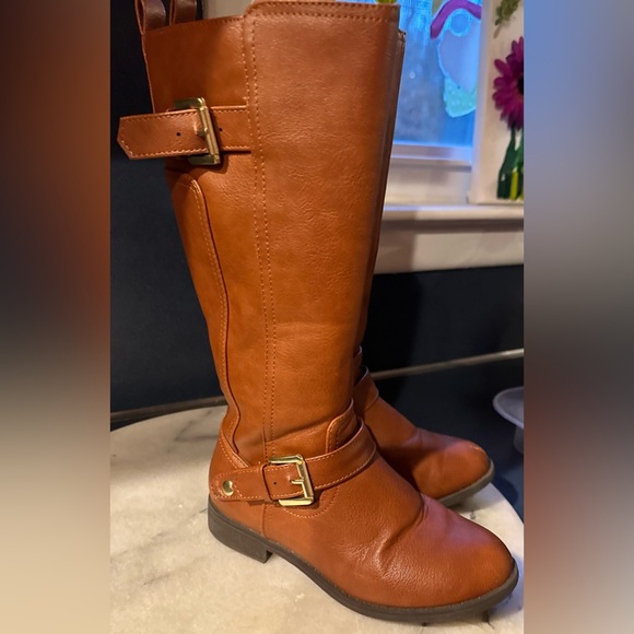 Kohl’s Ridding Boots SZ 13 Brown Boots with memory foam Gold Buckles Har… - Picture 2 of 13